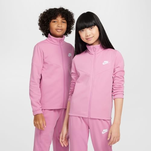 Nike Sportswear Big Kids' Tracksuit (FD3067-646, Magic Flamingo/Magic Flamingo/White)4
