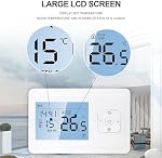 Smart Thermostat Wireless Programmable Thermostat with RF Receiver Tabletop Wall-Mounted Style APP Control Voice Control Compatible with Alexa Assistant Gas Boiler Heating Temperature