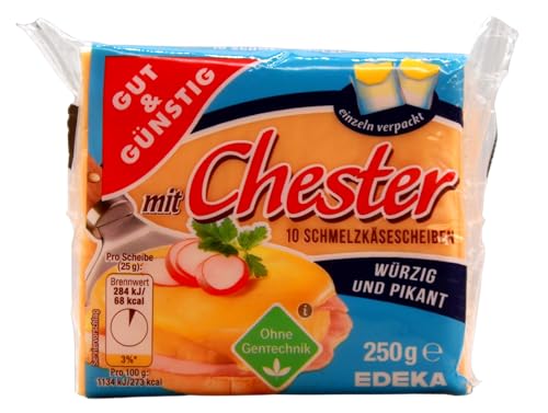 Gut & Günstig Schmelzkäsescheiben mit Chester 8er Pack (8 x 250g)