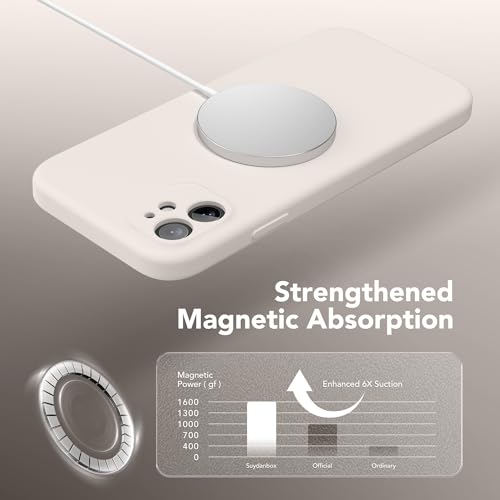 Image of Magnetic for iPhone 11 Phone Case Silicone, Compatible with MagSafe, [Full Camera Protection][Screen Protector] Slim Shockproof Protective Case for iPhone 11 6.1 inch, Stone