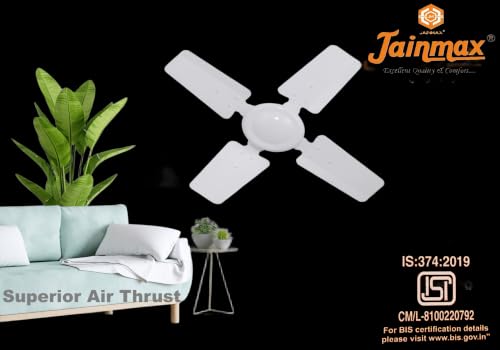 Image of 600mm High Speed Ceiling Fan, White | 4 Blades, 50 Watt, Double Ball Bearing