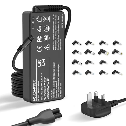 ZJWDATG 90W Universal Laptop Charger Compatible With Lenovo HP Acer Asus Dell Toshiba Sony Fujitsu Gateway Power Supply Cord with 16 Tips