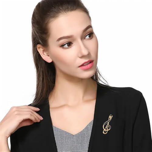 Elegant Gold Music Note Brooch for Men and Women – Treble G Clef Lapel Pin Accessory for Jackets, Suits, and Special Occasions - Image 2