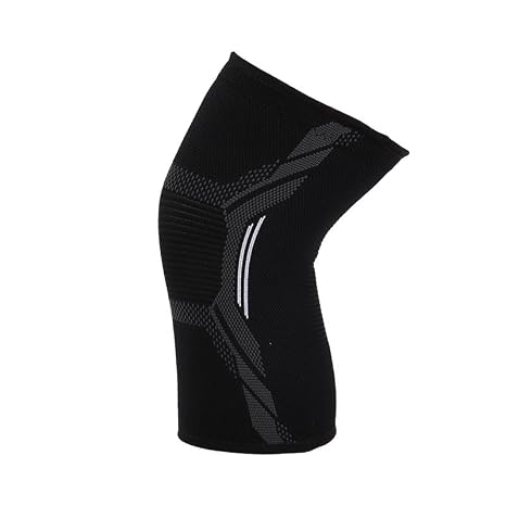 Knitted nylon knee pads warm knee pads comfortable stretch non-slip sports protective gear running cycling knee pads (White,Large)