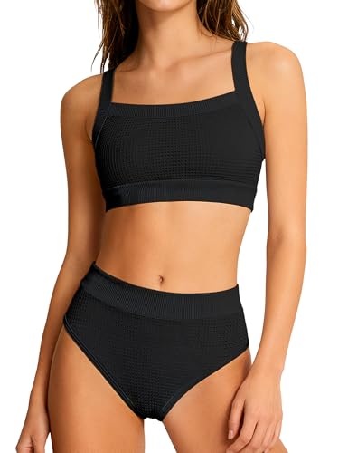 Image of Girls Swimsuit Solid Color Adjustable Straps Bikini Sets 8-16Y