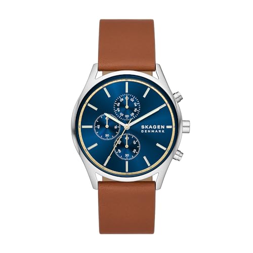 Skagen Montre Holst chronographe, en acier inoxydable, argenté, pour homme, SKW6916