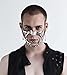 EjszaKod Unisex Cyber Punk Liquid Silver Steel Half Mask | Y2K Luxury irregular Face Chain Cyborg Earring Accessories | Gothic Hollow Metal Mask for Men and Women (Lip Style)