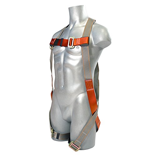 Image of Roof Construction Fall Protection Full Body Industrial Safety Harness Internal Shock Absorbing 6FT Lanyard Kit Size M-XXL