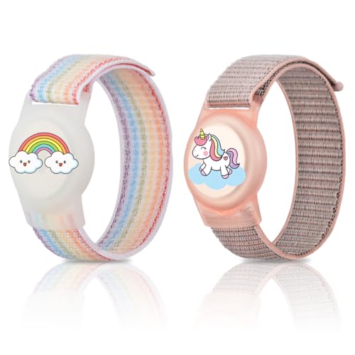 2 Bracelets Etanches pour Enfant - Conçus pour Airtag avec un Traceur - Anti-perte et Anti-rayures - Braccialetto in Nylon pour Tout-petits