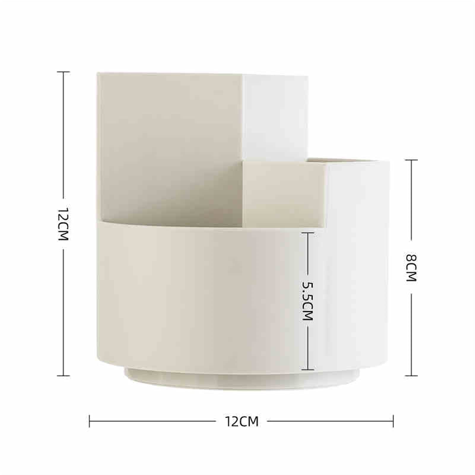 Organisateur de Bureau en Plastique Rotatif à 360 degrés,3 emplacements de Stylo Crayon,Fournitures de Papeterie pour Bureau,école