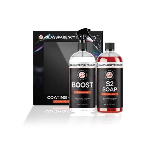 GlassParency Ceramic Coating Maintenance Kit | Safely Wash, Maintain, & Renew Ceramic Coatings | pH Neutral | Hydrophobic Shine