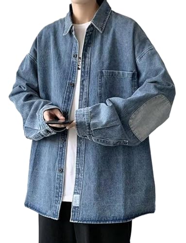 [ＤｅＢａｎｇＮｉ] メンズ デニムジャケット 春秋 ジージャン ゆったり デニムコート 大きいサイズ 折り襟 Ｇジャン アウター ｇジャン コート