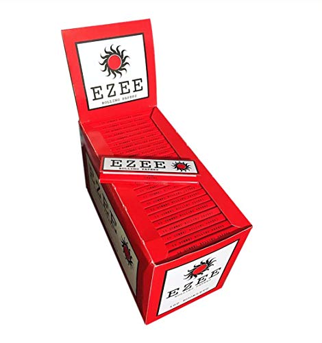 Ezee Papel de liar para cigarrillos, tamaño estándar, color rojo, caja de 100 folletos