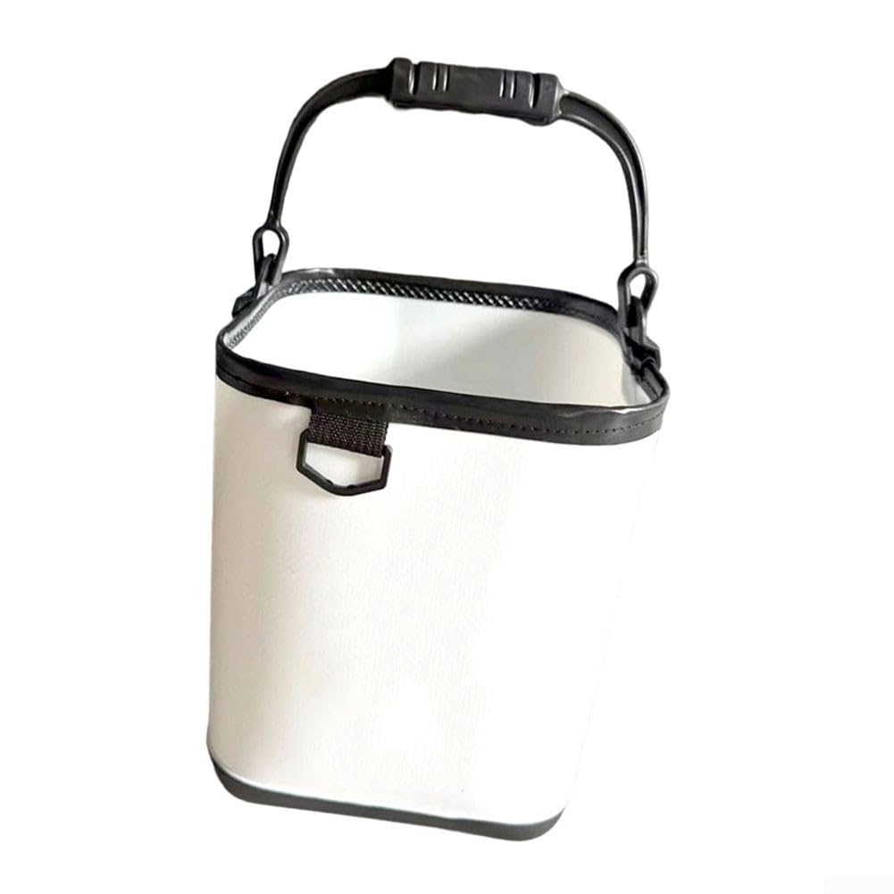 EVA Faltbareimer 24x24cm Robust Leicht(white) | Wasserdichtes EVA-Material, faltbares Design, ideal für Angeln, Camping, Autowäsche, robust