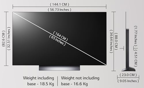 Image of LG 164 cm (65 Inches) OLED C4 Series 4K Ultra HD (3840 x 2160) Smart webOS OLED evo AI TV OLED65C46LA