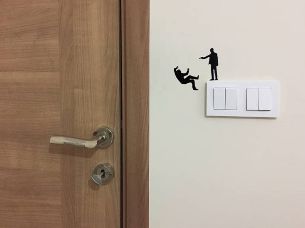 Çift Taraflı Kullanıma Uygun Vurulan Adam Duvar Sticker