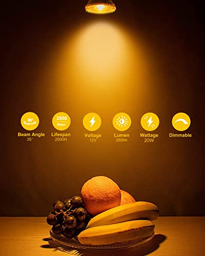 Simusi 6 x MR16 Halogen GU5.3 12V 20W Dimmable Ceiling Light Bulbs 2 Pin Halogen Spot Light Bulbs 2700K Warm White… – Bild 7