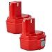 Produktbild vhbw 2X Akku kompatibel mit Makita 6336DWB, 6336DWDE, 6336DWBE, 6337DWAE, 6337D, 6337DWDE, 6337DWDESP Werkzeug (1500 mAh, NiMH, 14,4 V)
