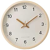 Danmukeji 掛け時計 壁掛け時計 シンプル おしゃれ 北欧 静音 木製 かわいい 円形 壁掛け 時計 ガラスミラー 見やすい 創造的な無垢材の針 連続秒針 シンプルで耐久性のある ファッション モダン 北欧 家の装飾 部屋 リビング部屋 寝室 书房 オフィス 個性 壁時計 (10インチ（直径25cm）, 白い)