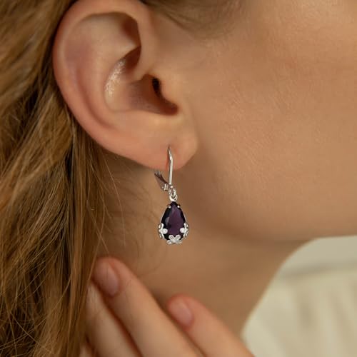 Dangle Earrings for Women Multicolor Crystal Drop Earrings Set Leverback Teardrop Earrings 925 Silver and Gold Hypoallergenic Fashion Cubic Zirconia Dangle Earrings Trendy Jewelry Gifts for Women4