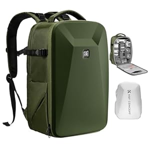 K&F CONCEPT Camera Backpack,Hardshell DSLR Photography Camera Bag with 15-15.6 Inch Laptop Compartment Waterproof Camera Case Compatible for Canon/Nikon/Sony/DJI Mavic Drone