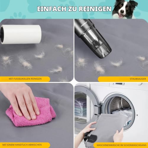 Nobleza - Autoschondecken für Hunde, Wasserfester Rücksitz Sitzbezug Autoschondecken für Hunde Kofferraum Wasserdicht und rutschfest für nahezu alle Autos und SUVs, Universalgröße Grau 140 × 110 cm