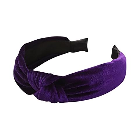 hunpta Cute Party Decorative Solid Faux Velvet Hairband Kids Girls Headbands Headwear (Purple) Cover