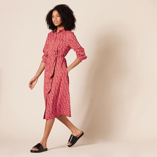 Image of Amazon Essentials Women's Georgette Long Sleeve Midi Length Shirt Dress
