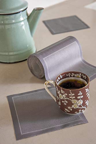 MY DRAP Cocktail Napkin, Washable and Reusable Cloth Napkins 4.5x4.5 in (100 Napkins, Grey)