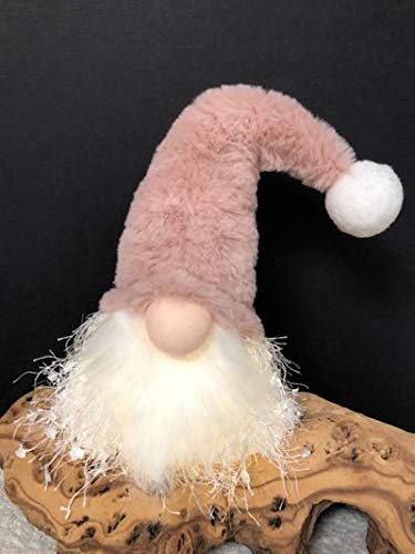 1 Stop Christmas Shop Grey & White Light-Up Sitting Plush Nordic Santa Gonk Scandi Christmas Decoration -Glo-Kert – Pink & White