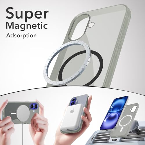 Image of Jkobi Lifetime Anti-Yellow MagSafe Compatible Clear Back Cover Case for Apple iPhone 16 Plus (Sleek Hard Crystal | Shockproof and Camera Protection)