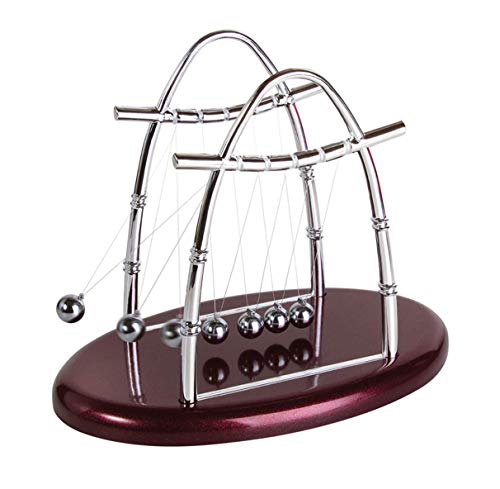 Roskio Newton's Cradle Balance Ball - Swinging Physics Science Pendulum Balls Desk for Office Physics Teacher Decorations Small 7.0