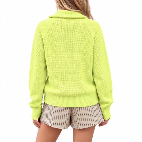Quarter Zip Sweater Women Knit Striped Sweaters Long Sleeve Fall Sweaters - image 5