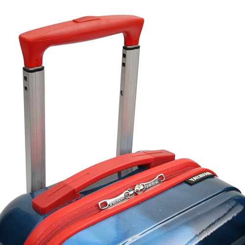Image of YAYAVAR Superman Kids Trolley Suitcase - 45L | Hard-Sided Printed Cabin Luggage with 8 Wheels, Scratch Resistant, Lightweight Travel Bag (50cm)