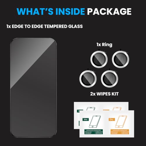 Image of FIRST MART Tempered Glass for Xiaomi 17 5G with Silver Camera Ring Guard & Installation Kit | HD Clear Edge-to-Edge Screen Protector, Scratch Resistant, Case-Friendly | Pack of 1
