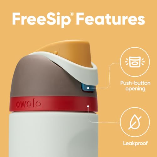 Image of Owala FreeSip Insulated Stainless Steel Water Bottle with Straw, BPA-Free Sports Water Bottle, Great for Travel, 24 Oz, Boneyard