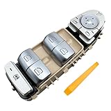 BELGEMAY Driver Power Window Switch (Black/Beige/Brown Base) - Fits Mercedes W213 E-Class 2017-2019 & W222 S-Class 2014-2019 (A2139054803, A2229052004) + Tools (Beige)