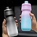 Outdoor Cycling Sports Water Bottle 650ml Grip Large Capacity Bicycle Water Kettle Squeeze Type Sports Bottle Gradient Color