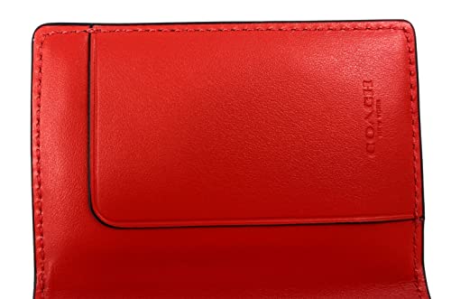 Coach Magnetic Card Case In Signature Canvas (Miami Red) #TOP2