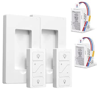Wireless Dimmer Switch, 2 Remote Light Switch and 2 Receiver Kit, Alexa Compatible