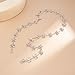 Pwsdm Silver Bow Long Necklaces for Women Trendy Bow Tie Lariat Y Necklaces Dainty Bowknot Sweater Necklace Fashion Drop Necklace Boho Body Chain Jewelry Accessories (Silver)