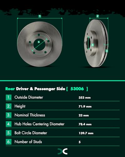 Image of SCITOO Brake Kits 53005;53006;D1084;D967 Front Rear Brake Rotors Brake Pad | Fit For Chrysler For Aspen 2007-2009,For Dodge For Durango 2007-2009,For Ram 1500 2006-2010,For Ram For 1500 2011-2018