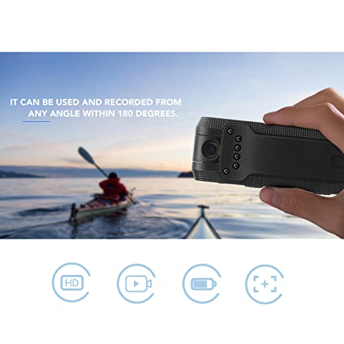 Luqeeg Small Body Camera, 1080P 180° Rotation Lens, Anti-Shake, Waterproof, Night Vision for Outdoor Travel, Camping, Security - Image 4