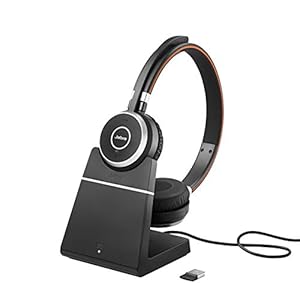 Jabra Evolve 65 Wireless Stereo On-Ear Headset – Microsoft Teams Certified Headphones With Long-Lasting Battery with…