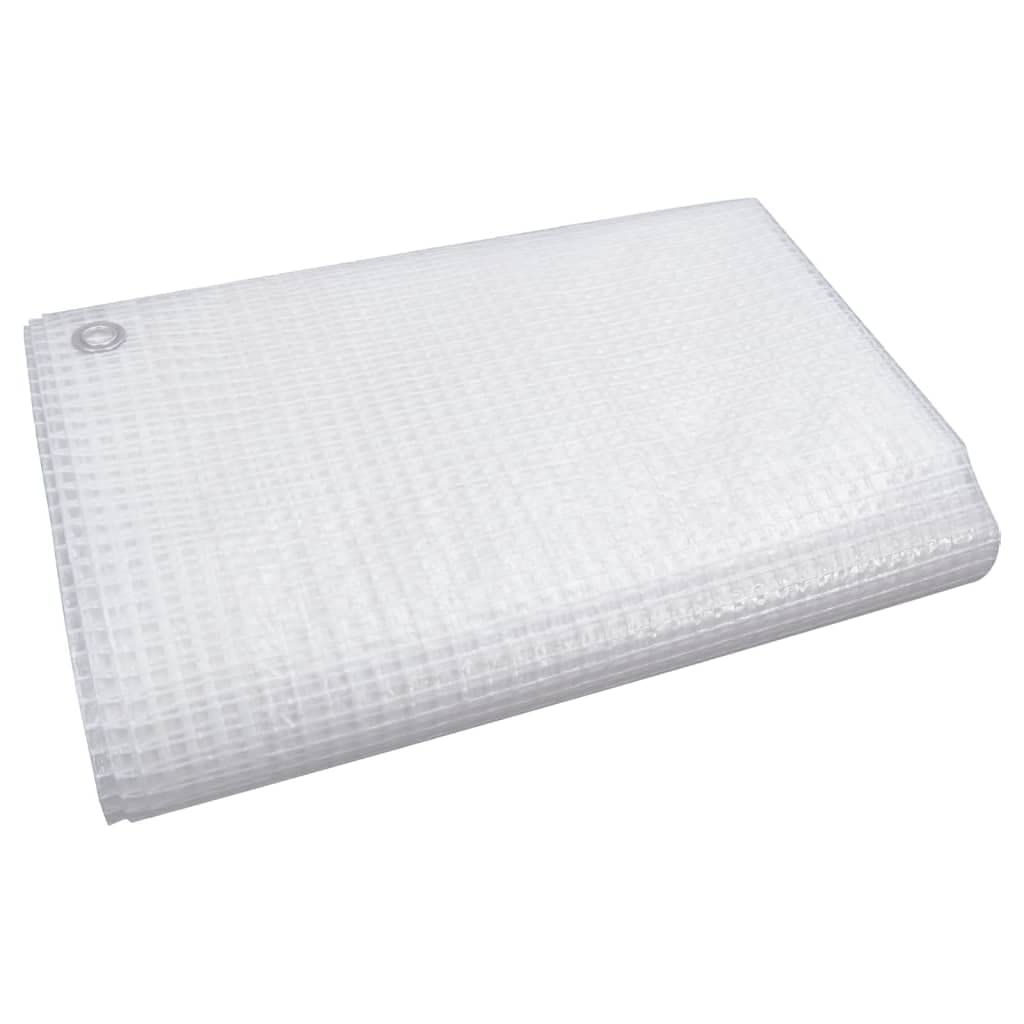 Leno, telone di copertura, 140 g/m², bianco, 6 x 10 m, con occhielli in alluminio, resistente agli strappi, resistente alle intemperie, ai raggi UV, rinforzato, per giardino, costruzione