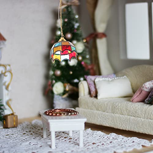 Uonlytech Mini Dollhouse Miniature Decoration Led Table Light Ceiling Lamp Battery Operated Light Dollhouse Accessories (With Battery) #TOP4
