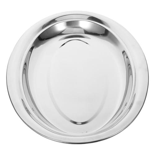 GRIRIW Stainless Steel Serving Plate Lightweight Portable Dish for Camping Picnics Design Safe Smooth Edges for Nutritional Meals