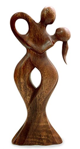 Novica Dancing Couple Wood Sculpture #TOP17