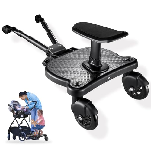 Image of Universal Stroller Board with Detachable Seat - 2 in 1 Sit and Stand Stroller Standing Board for Most Brands of Strollers Holds Children up to 55lbs4