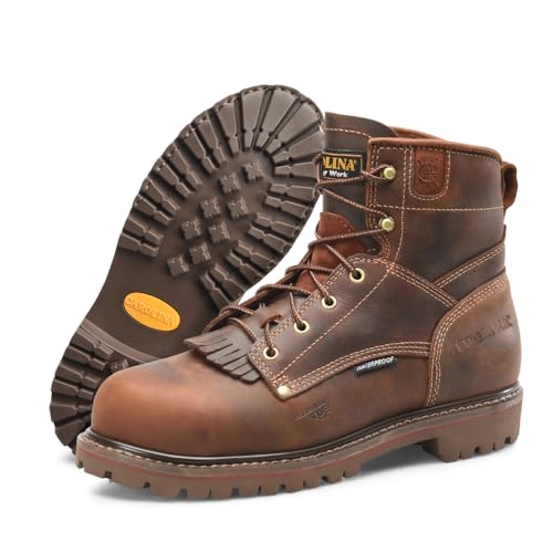 Carolina 28 Series 6” Composite Toe Work Boots for Men - Waterproof, with Durable Leather Uppers, AG7 Comfort Footbeds & Slip-Resistant Lug Outsoles